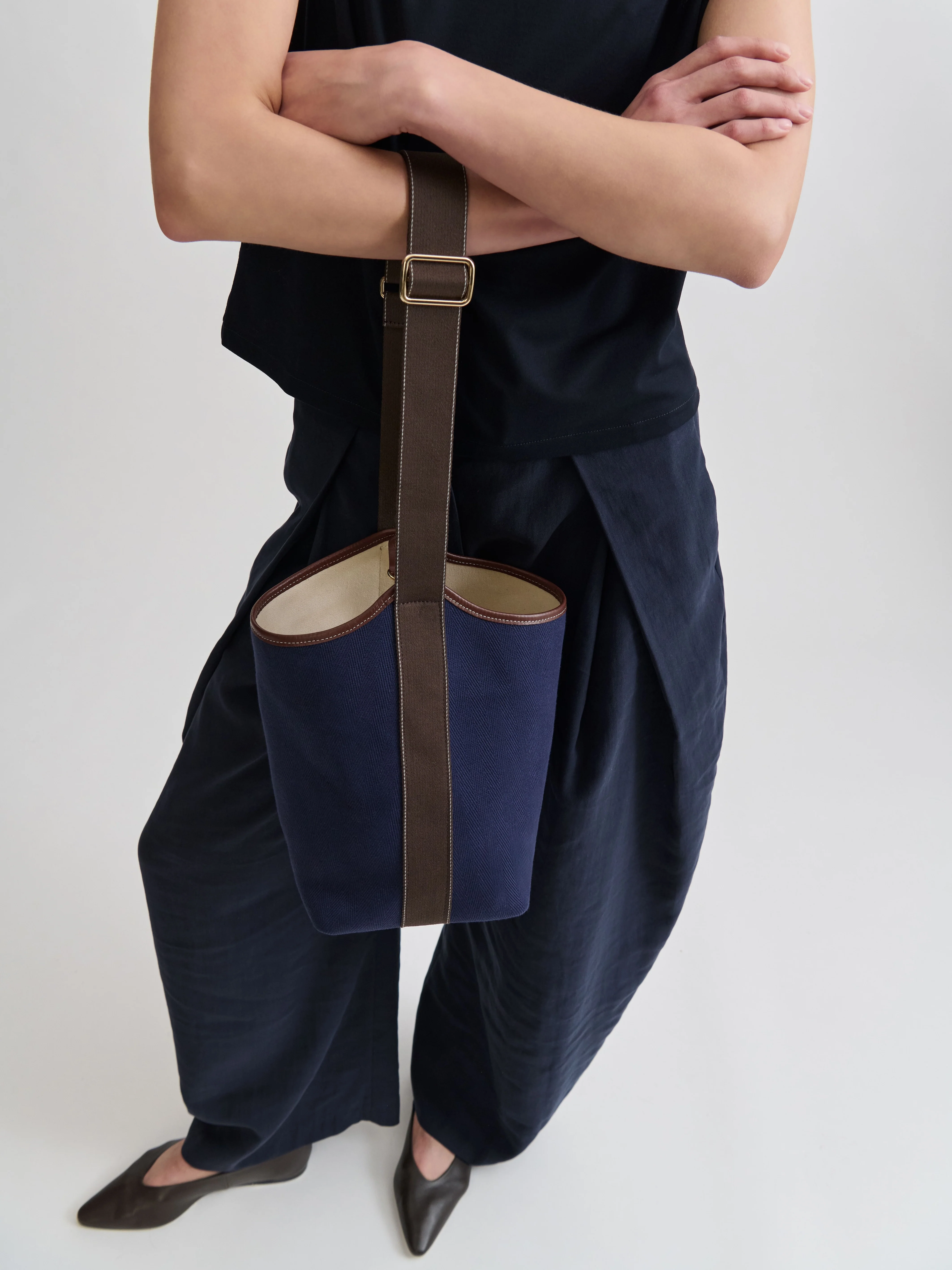 Narita L - Verneuil Canvas Navy Mini Sellier Brown - Image 2