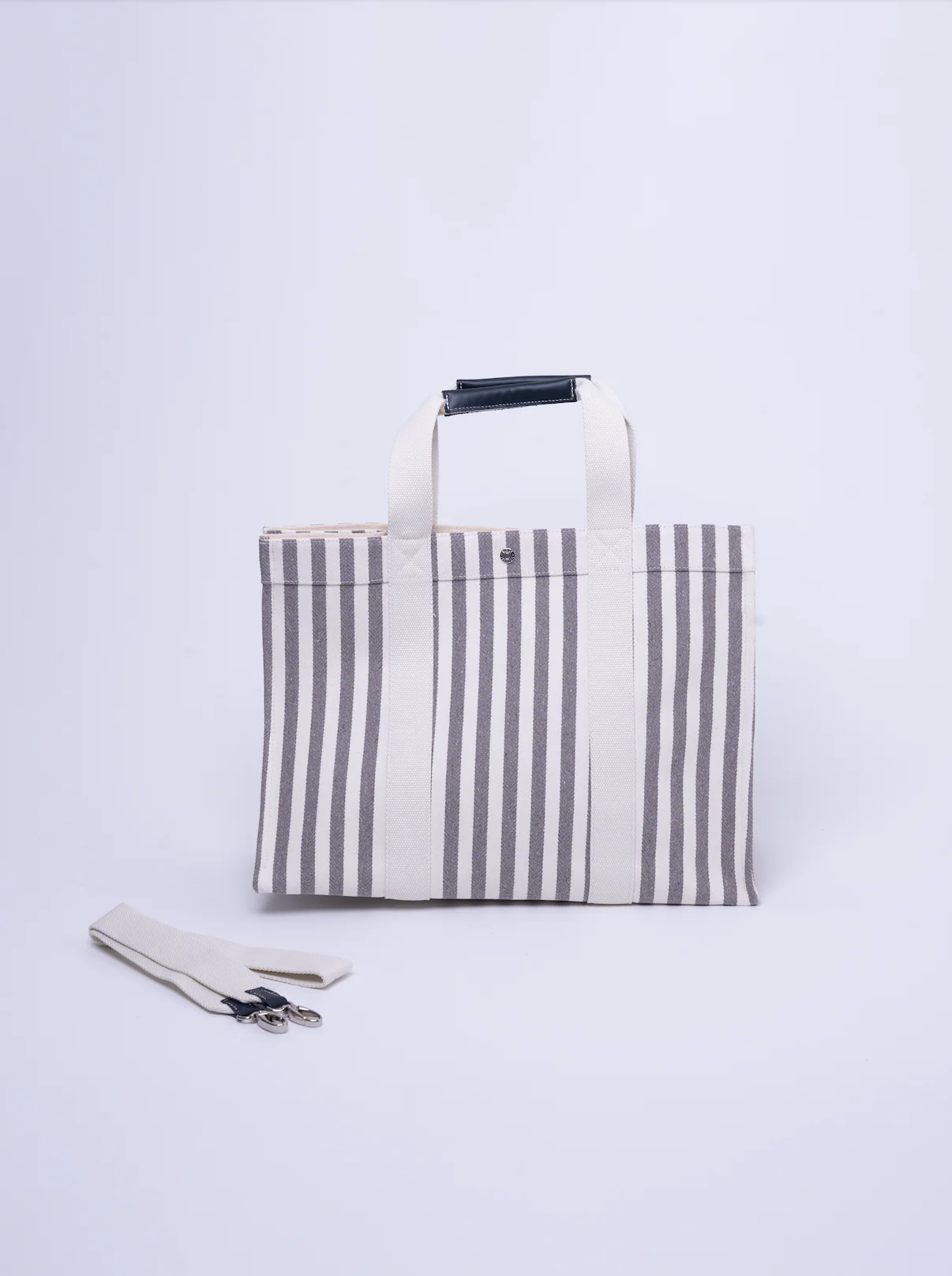 Tote XL - Palais Royal Grey/Cuir Navy