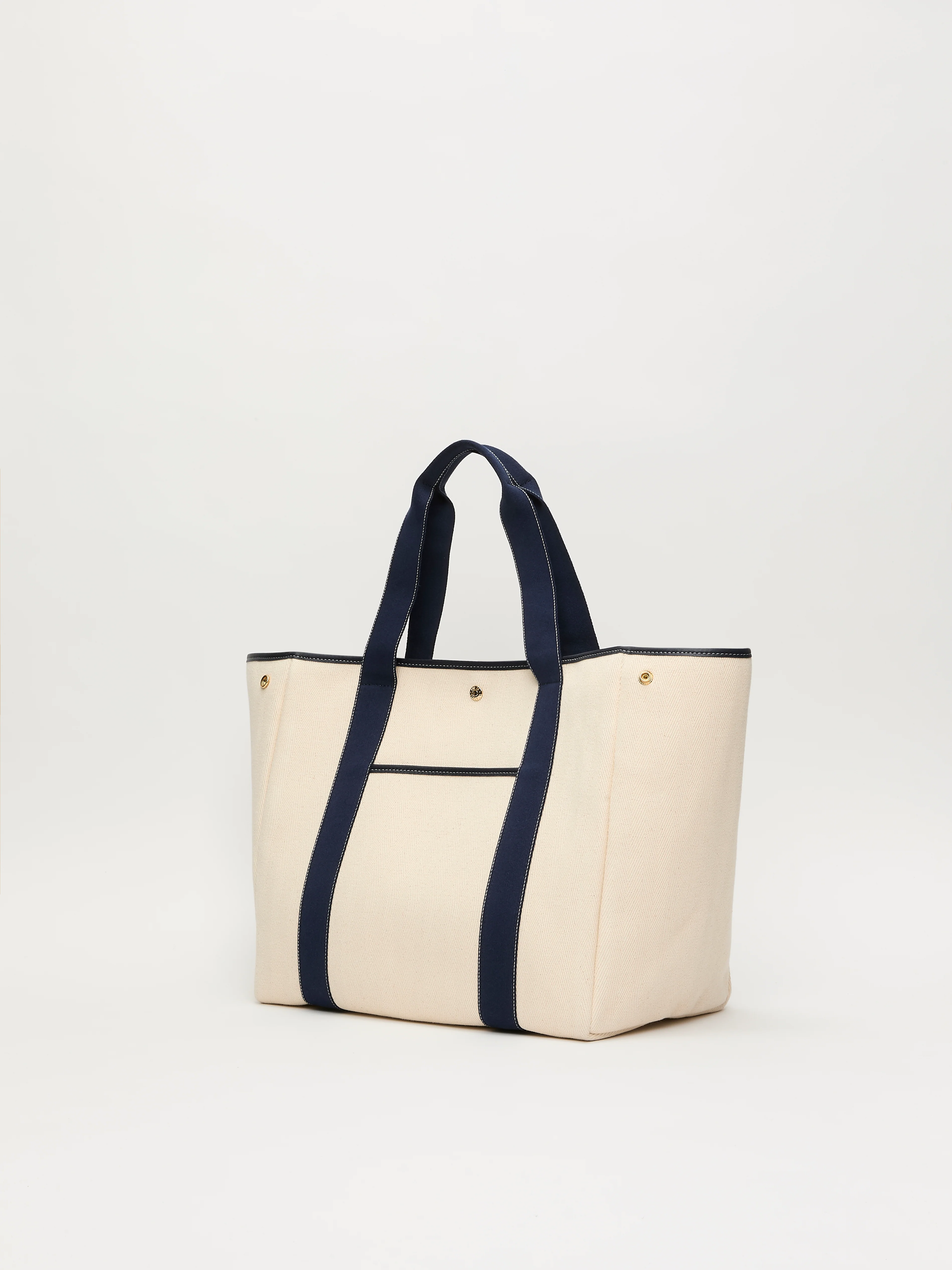 Traversée L Pocket - Verneuil Canvas White/Mini Sellier Navy - Image 3