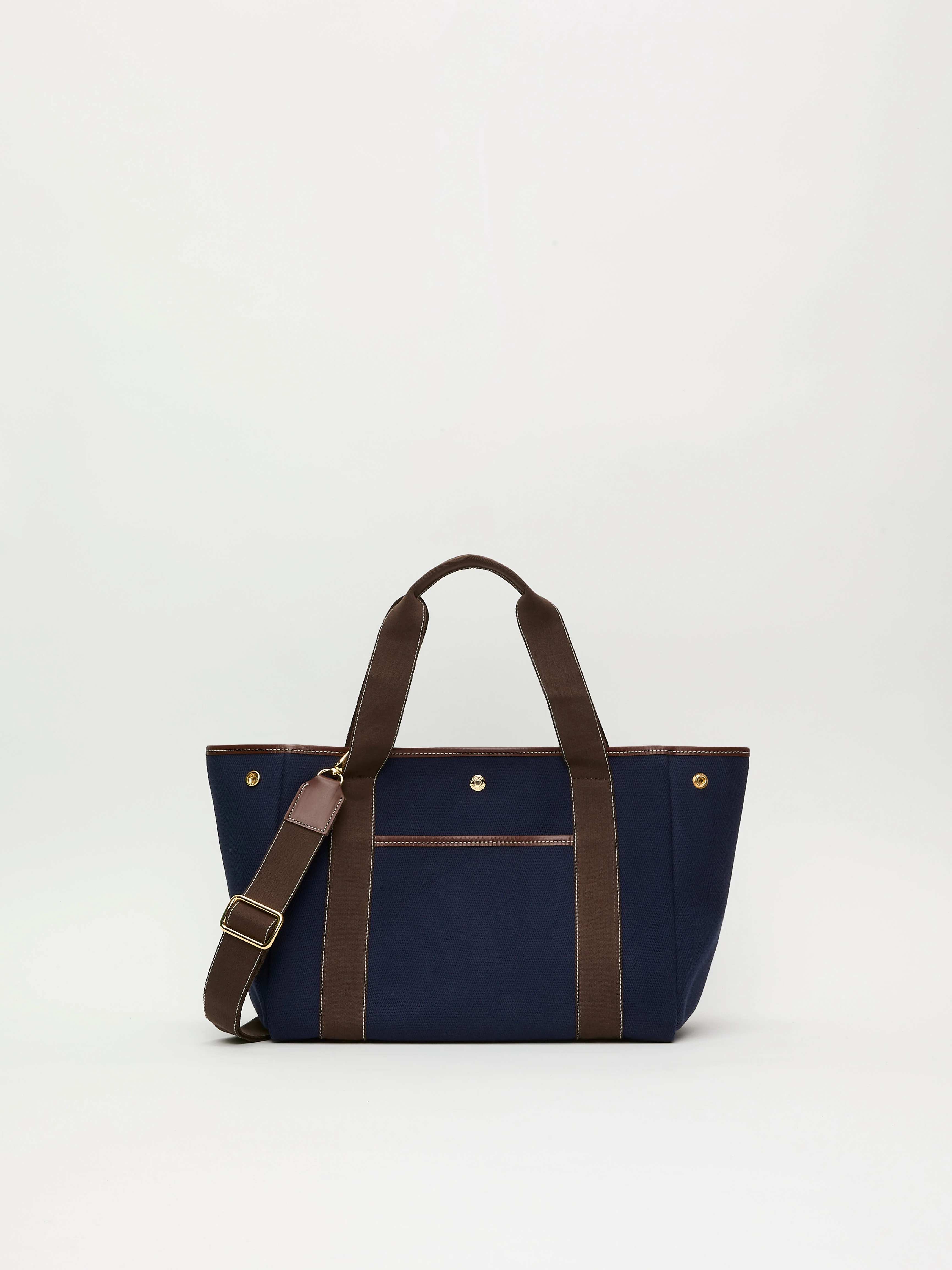 Traversée M Pocket - Verneuil Canvas Navy/Mini Sellier Brown