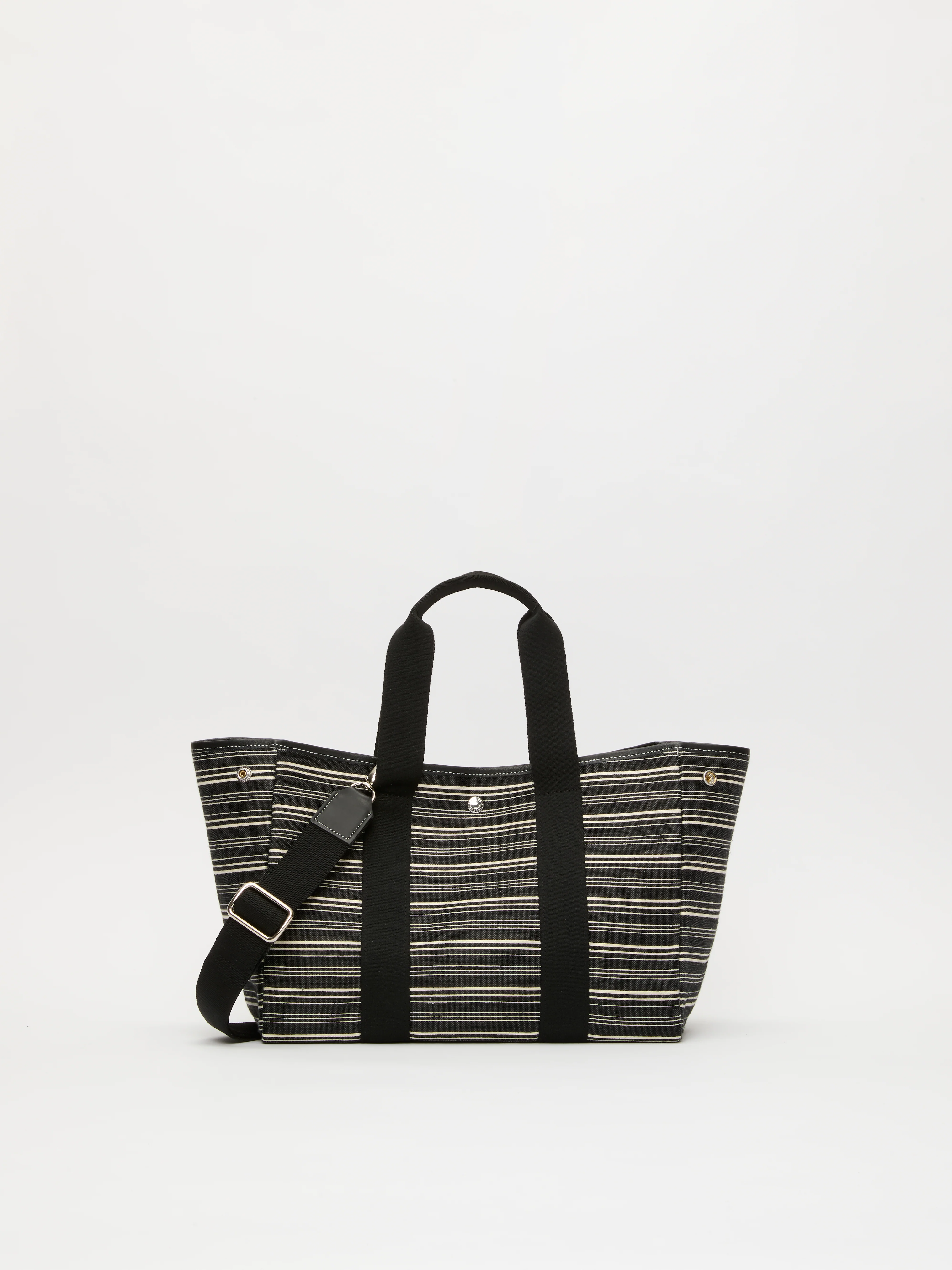 Traversée M - Striped Linen Black