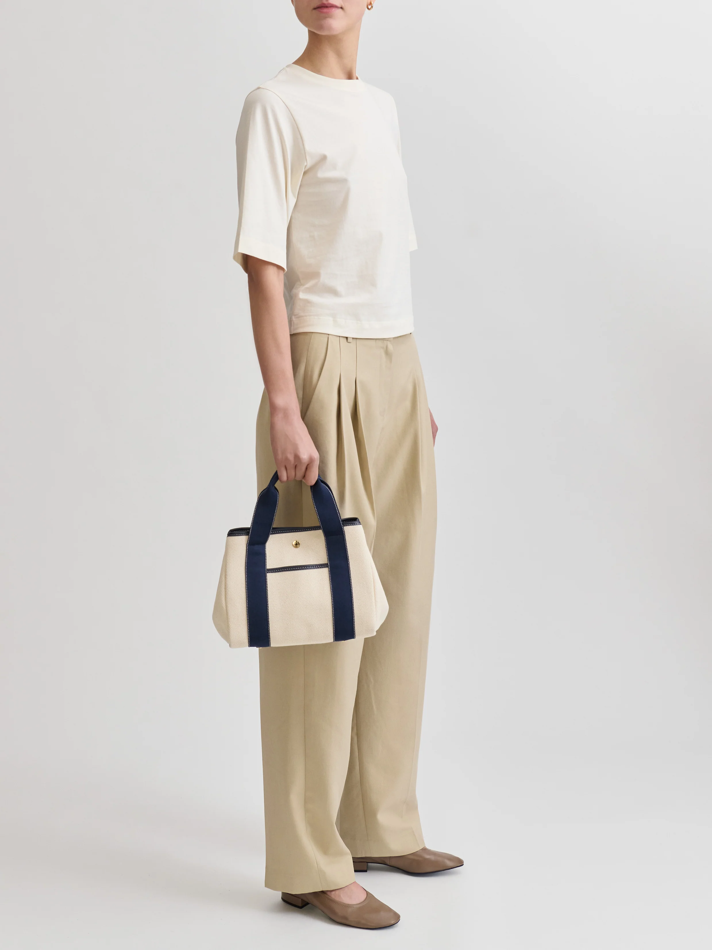 Traversée S Pocket - Verneuil Canvas White/Mini Sellier Navy - Image 2