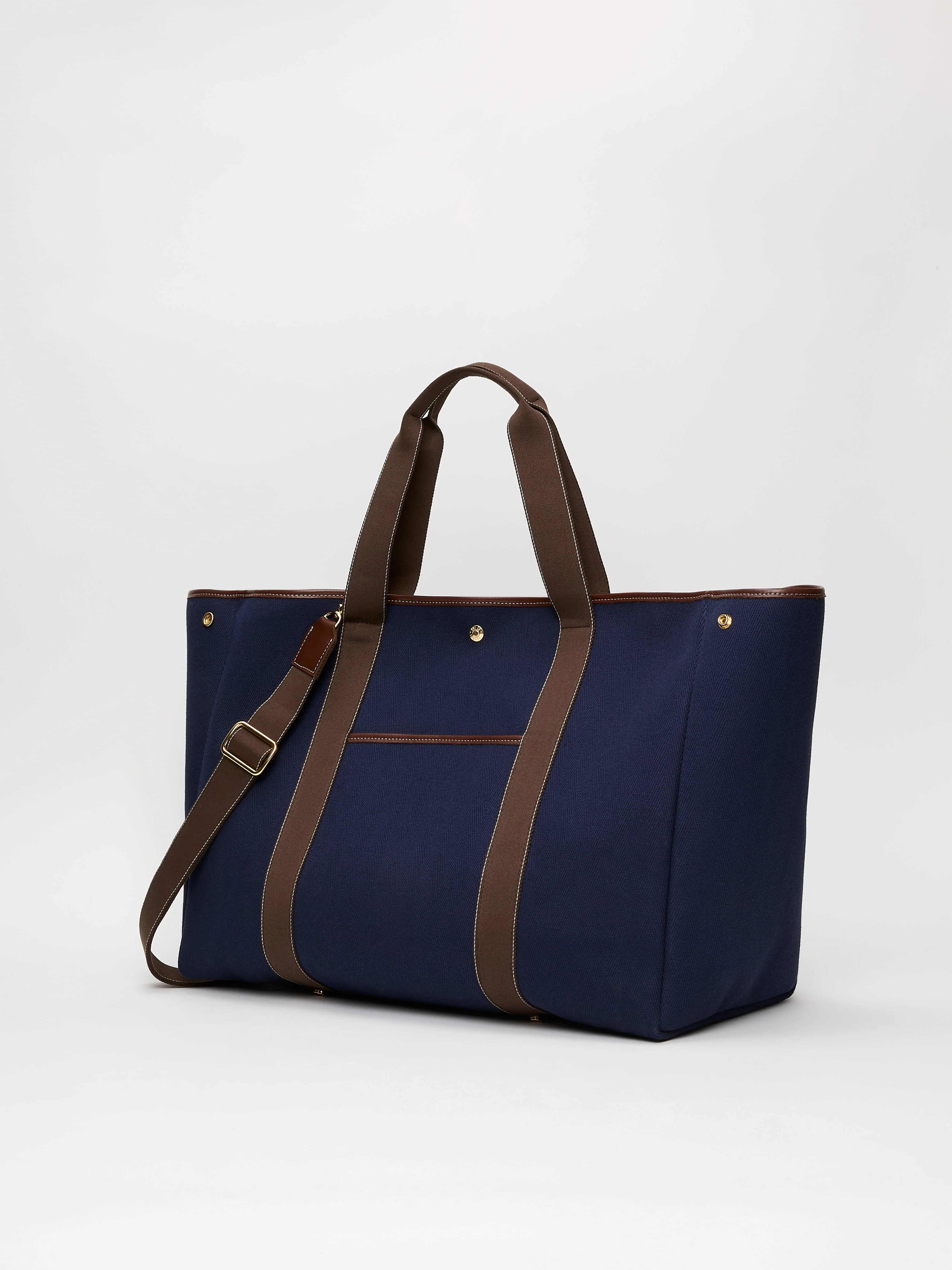 Traversée XXL Pocket - Verneuil Canvas Navy/Mini Sellier Brown - Image 4