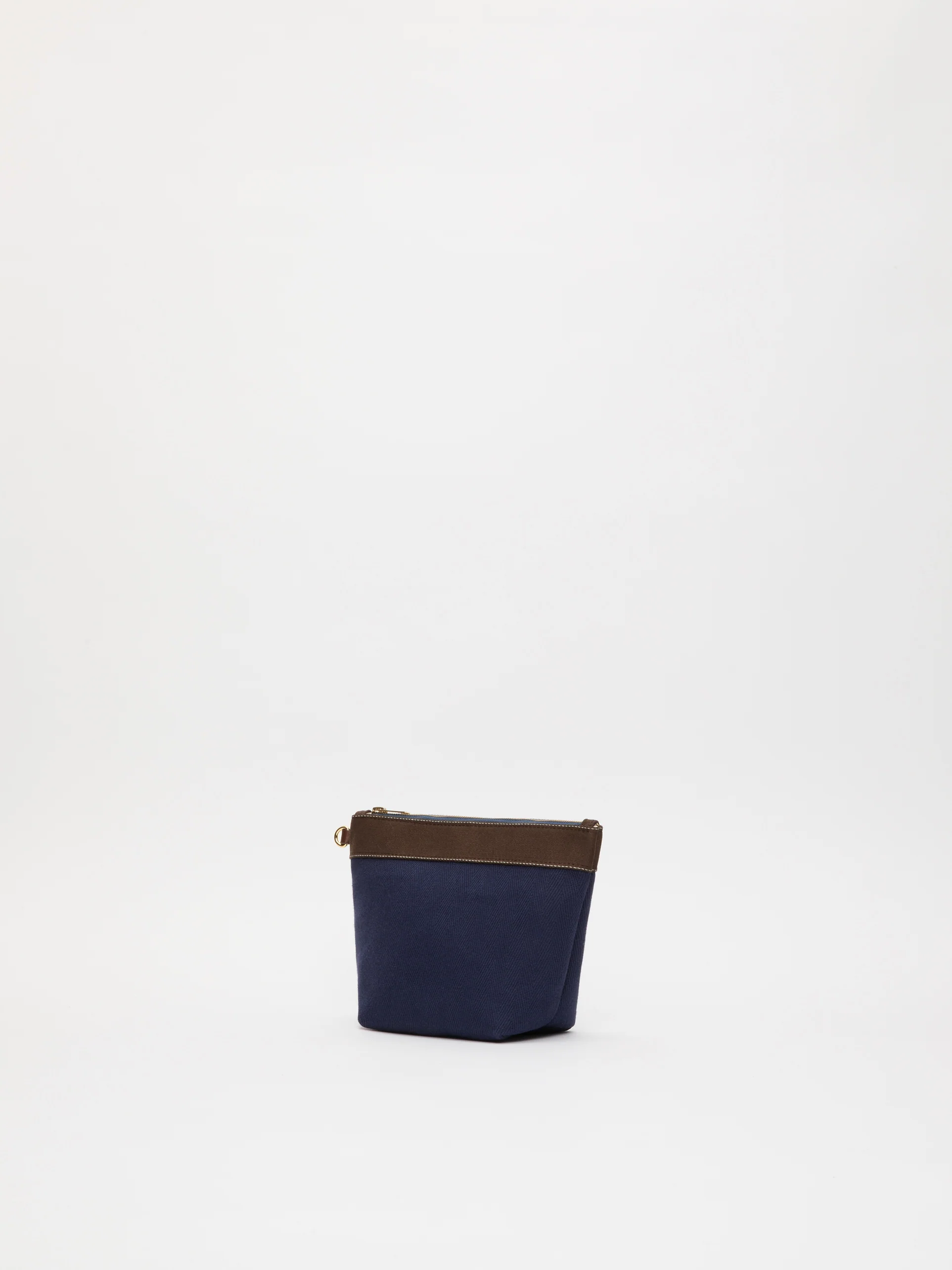 Club Pouch - Verneuil Canvas Navy Mini Sellier Brown - Image 2